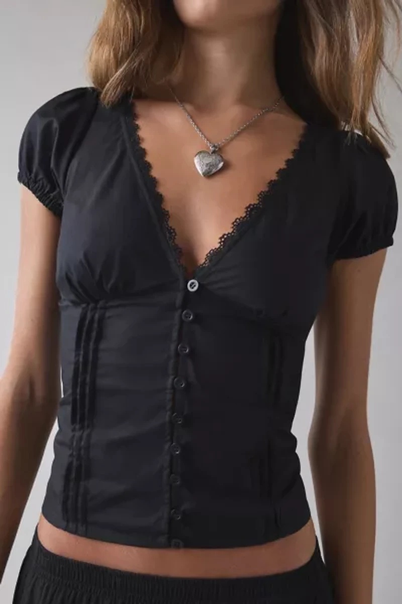 Motel Ilias Lace-Trim Corset Top