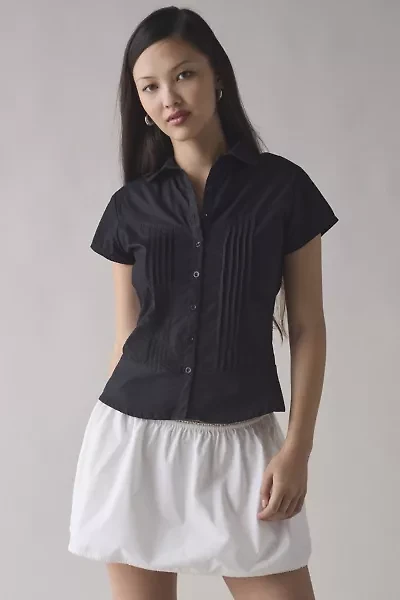 Motel Wilmot Cotton Poplin Pintuck Button-Down Shirt