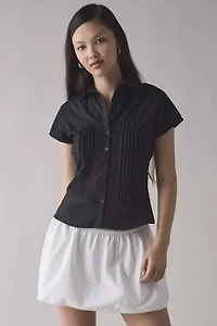 Motel Wilmot Cotton Poplin Pintuck Button-Down Shirt