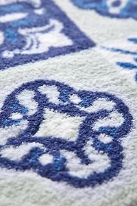 Izzy Tile Plush Printed Bath Mat