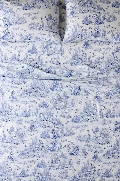 Mermaid Toile Patterned Sheet Set
