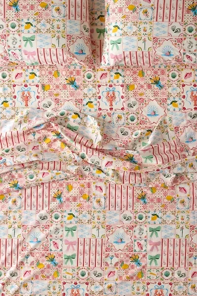 Porto Tile Patterned Sheet Set