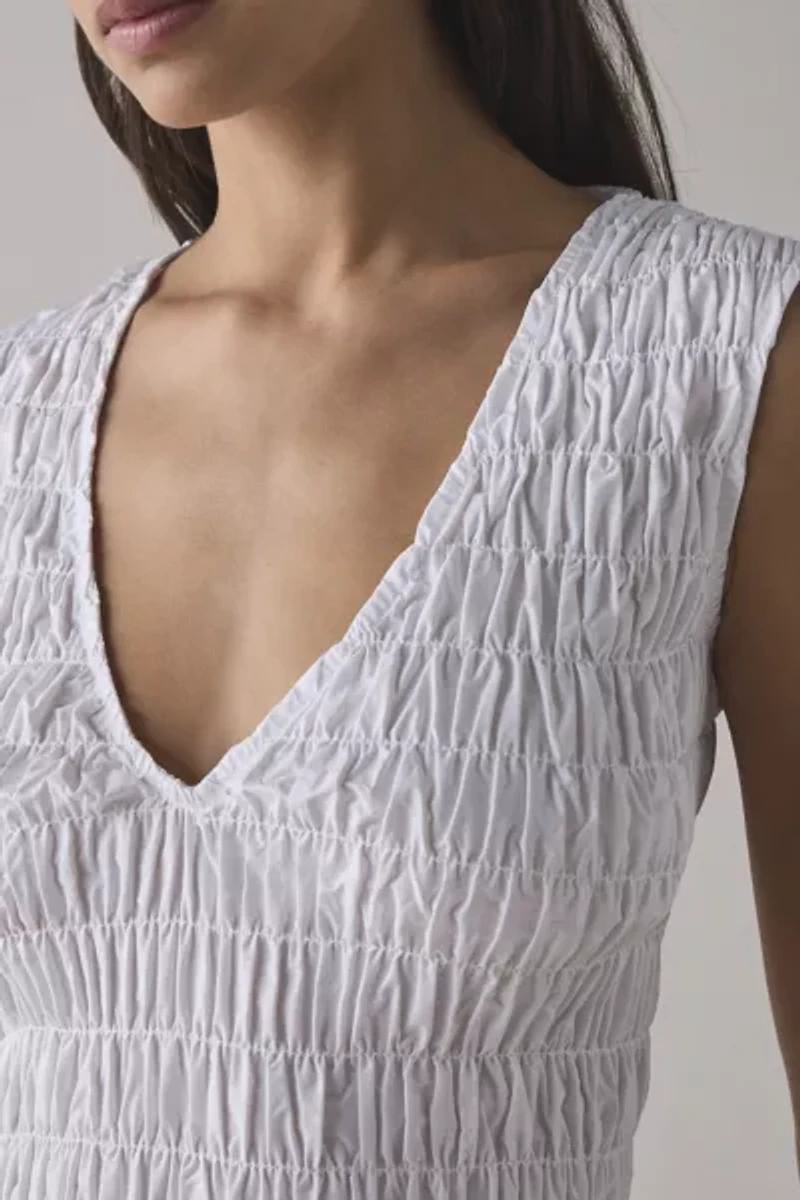 Glamorous Ruched Drop Waist Cotton Mini Dress