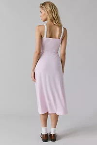 Glamorous Light Pink Rosette Slip Midi Dress
