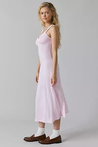 Glamorous Light Pink Rosette Slip Midi Dress