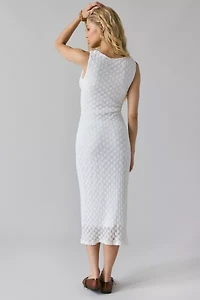 Glamorous White Lace Tie-Front Slip Midi Dress