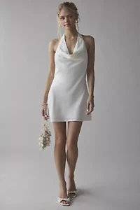 UO Alana Cowl Halter Slip Mini Dress