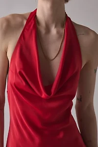 UO Alana Cowl Halter Slip Mini Dress
