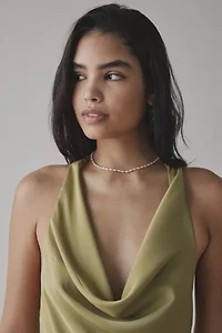 UO Alana Cowl Halter Slip Mini Dress