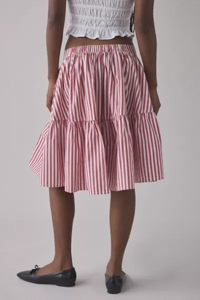 Kimchi Blue Malia Tiered Cotton Midi Skirt