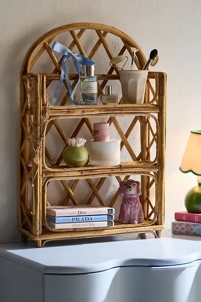 Rose 3-Tiered Rattan Storage Shelf