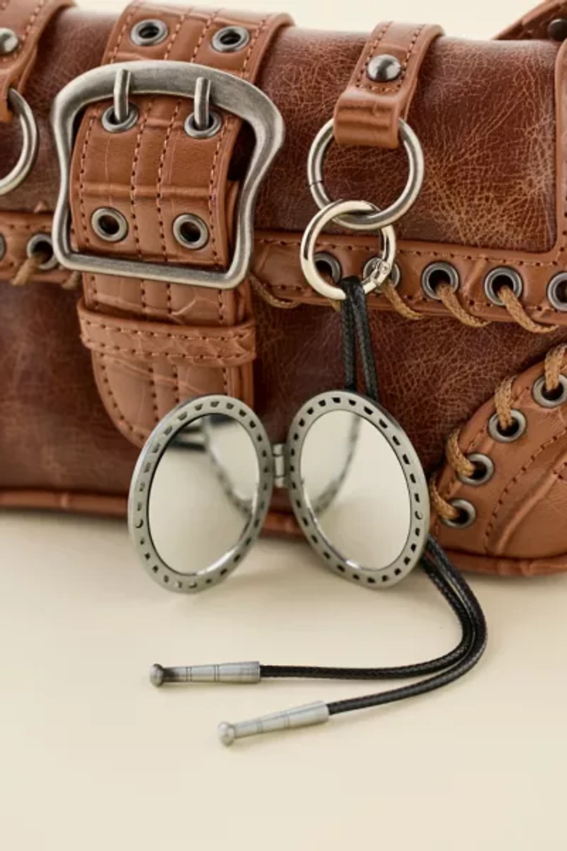 Bolo Tie Pendant Mirror Keychain