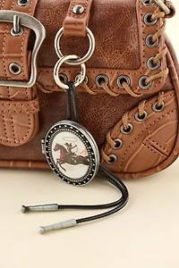 Bolo Tie Pendant Mirror Keychain
