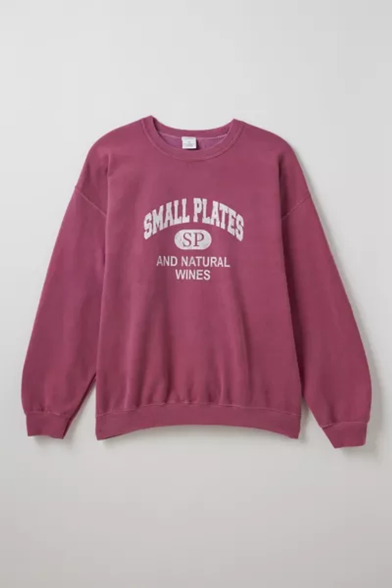 Small Plates Varsity Graphic Crew Neck Sweatshirt