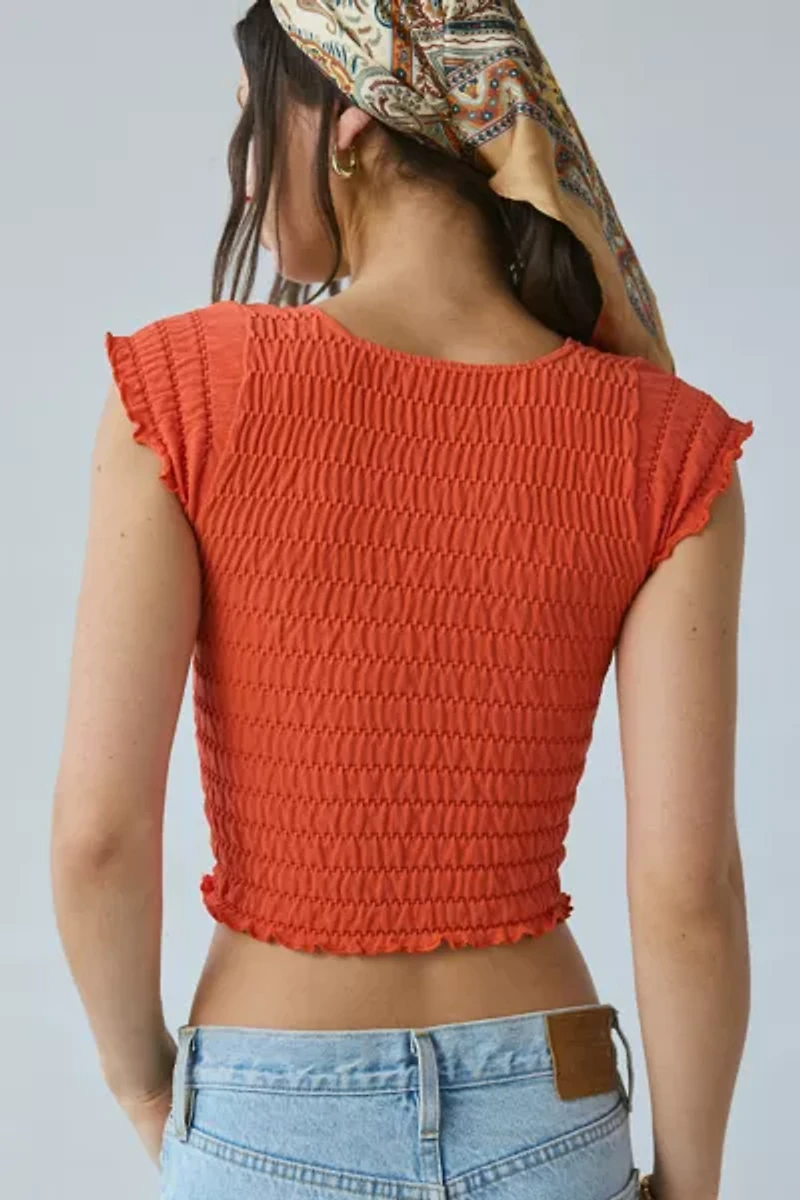 Out From Under Smocked Low-Back Baby Tee