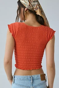 Out From Under Smocked Low-Back Baby Tee