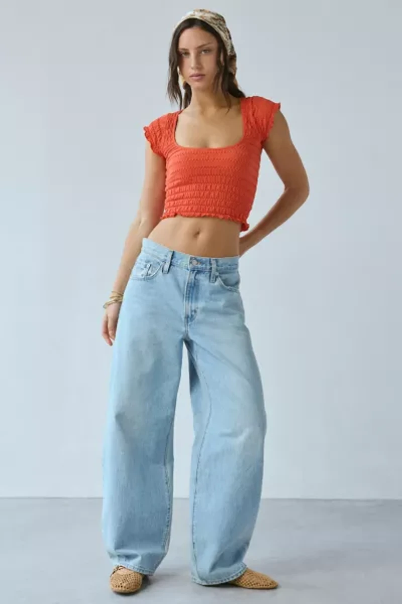 Out From Under Smocked Low-Back Baby Tee