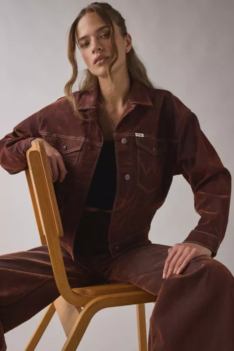 Wrangler Cowboy Cut® Velour Finish Denim Jacket