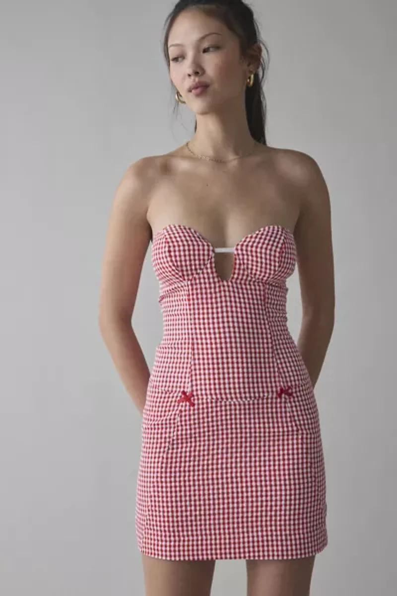 by.DYLN Magen Strapless Gingham Mini Dress