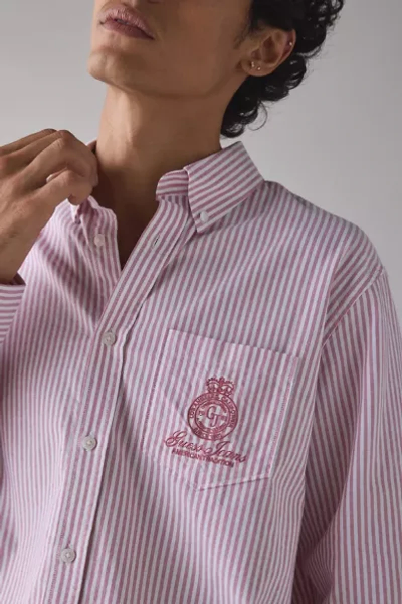 GUESS JEANS Pinstripe Pocket Shirt