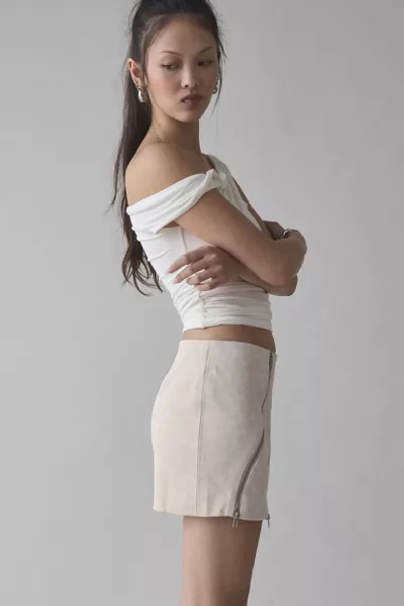 by.DYLN Domenica Snakeskin Embossed Faux Leather Mini Skirt