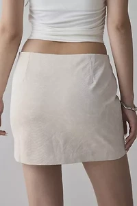 by.DYLN Domenica Snakeskin Embossed Faux Leather Mini Skirt