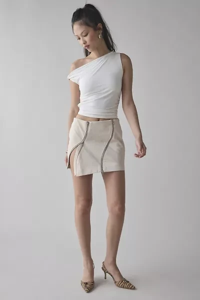by.DYLN Domenica Snakeskin Embossed Faux Leather Mini Skirt