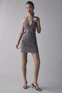 by.DYLN Armen Cutout Denim Halter Mini Dress