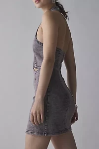 by.DYLN Armen Cutout Denim Halter Mini Dress