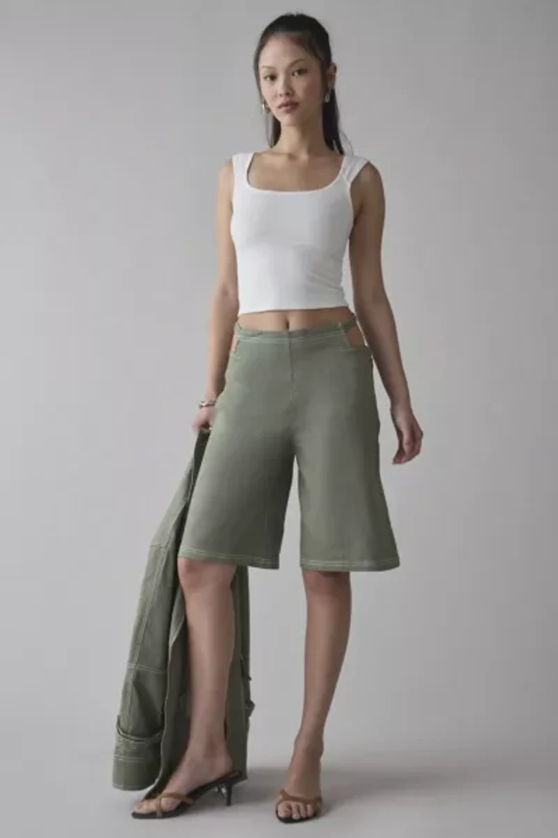 by.DYLN Rhomona Cutout Belted Canvas Jort
