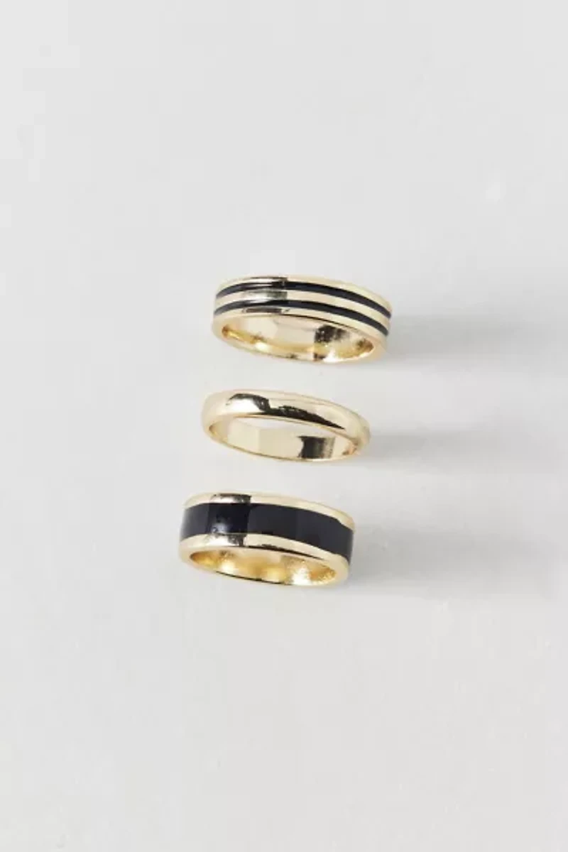 Cigar Band Stainless Steel Ring Set