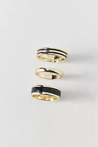 Cigar Band Stainless Steel Ring Set