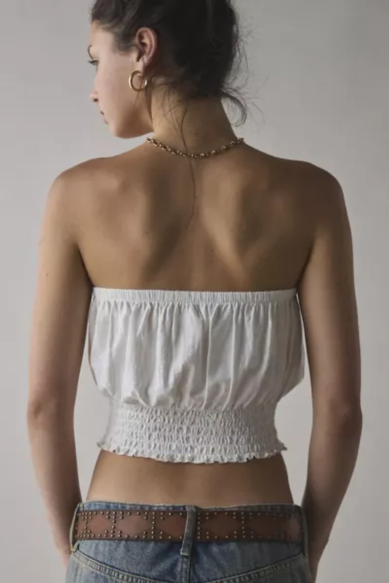 UO Maris Ruched Bubble Tube Top