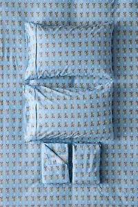 Bright Posies & Stripe Brushed Cotton Sheet Set