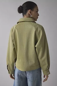 Hosbjerg Tili Faux Leather Zip-Up Shirt Jacket