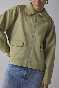 Hosbjerg Tili Faux Leather Zip-Up Shirt Jacket