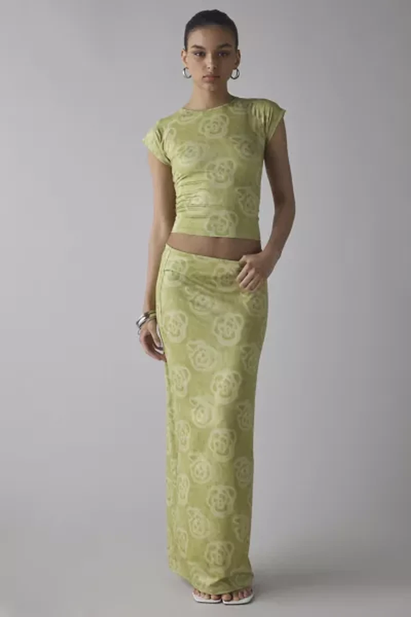 Hosbjerg Tohana Blossom Green Maxi Skirt