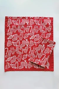 Julie Peach Block Printed Candy Stripe Napkin Set