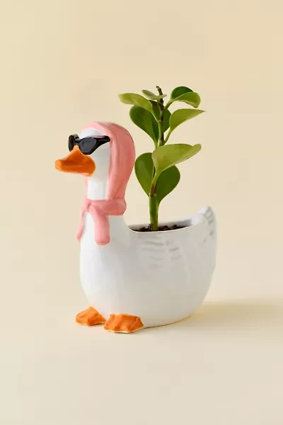 Goose Sculptural Ceramic Planter