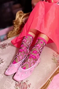 Sock Candy Disco Barbie Black Sheer Sock