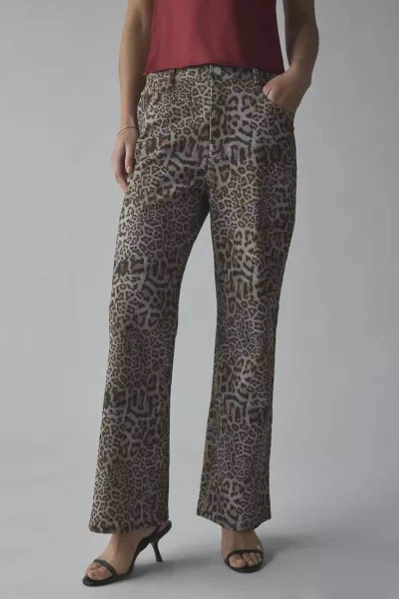 Another Girl Leopard Print Relaxed Fit Jean