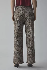 Another Girl Leopard Print Relaxed Fit Jean