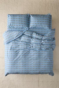 Bright Posies & Stripe Brushed Cotton Duvet Cover Set