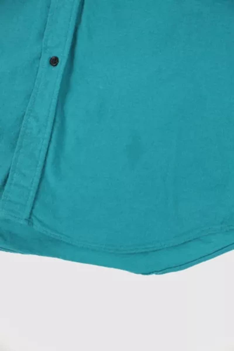 Vintage Green Flannel Button-Down Shirt