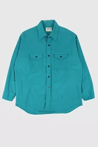 Vintage Green Flannel Button-Down Shirt