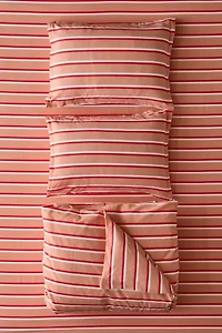 Double Stripe Brushed Cotton Duvet Cover Set