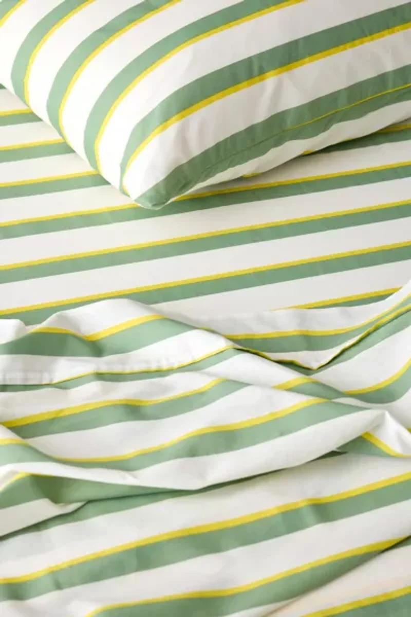 Off-Set Stripe Brushed Cotton Sheet Set