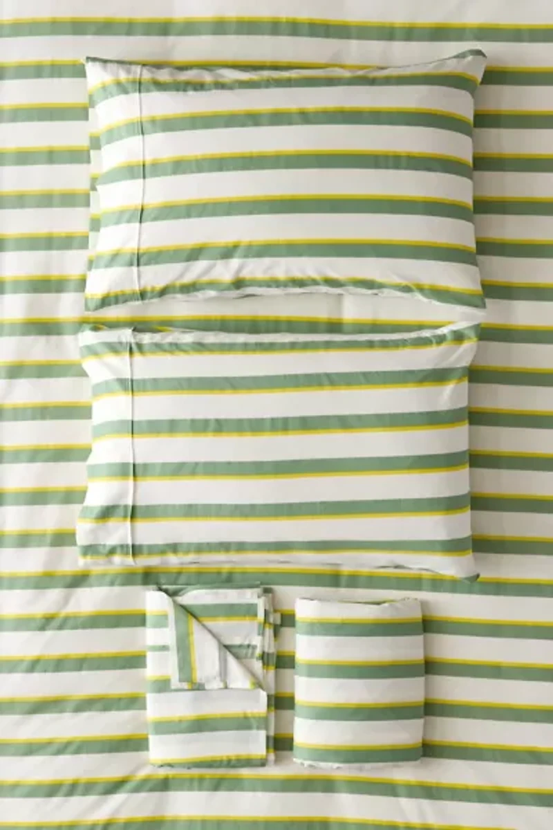 Off-Set Stripe Brushed Cotton Sheet Set