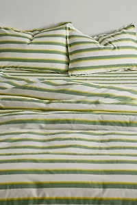 Off-Set Stripe Brushed Cotton Duvet Cover Set