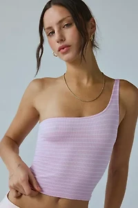 Out From Under Liv One-Shoulder Textured Seamless Knit Top